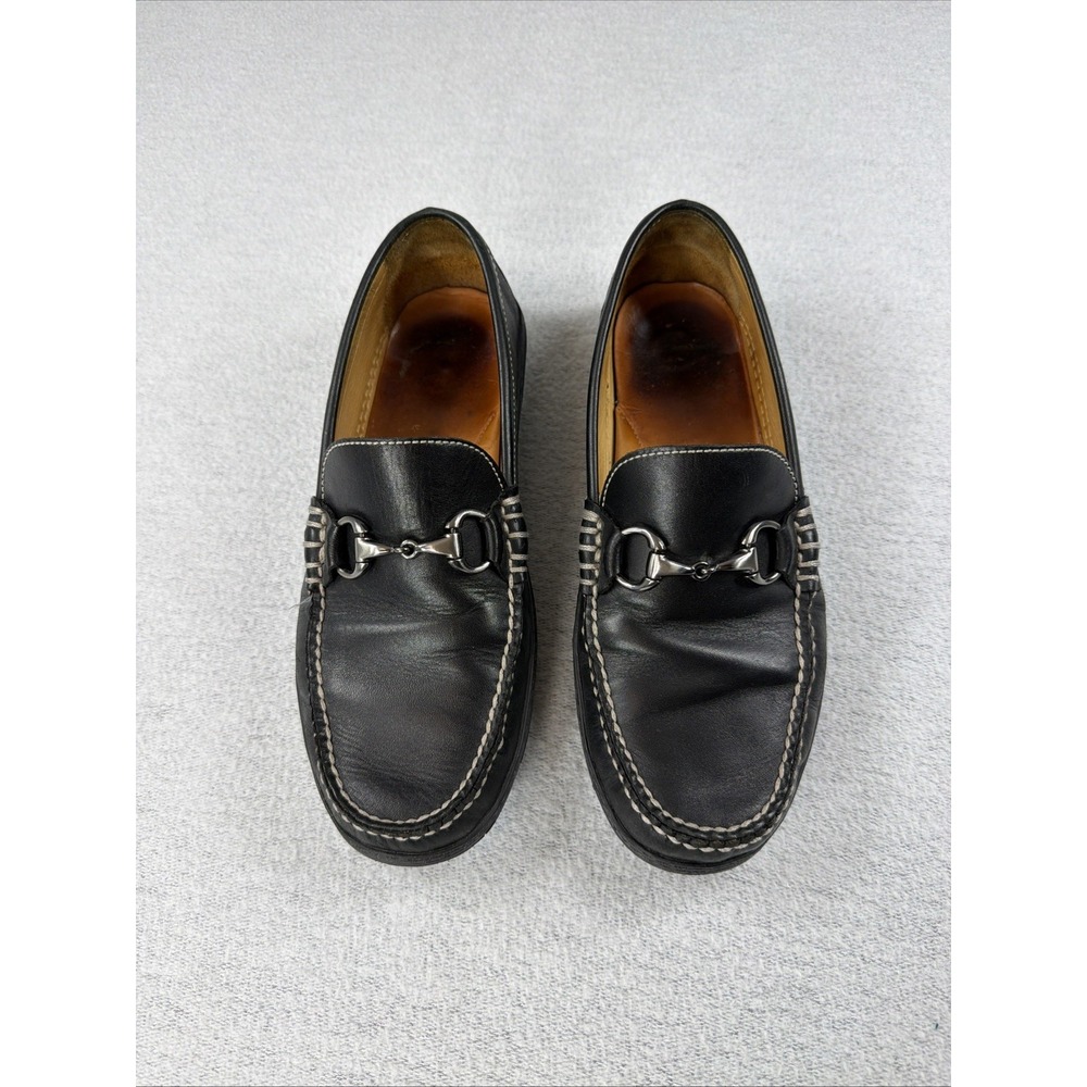 Peter Millar Driving Moccasin Leather Horsebit Slip-On Loafer Mens US 8.5 Black